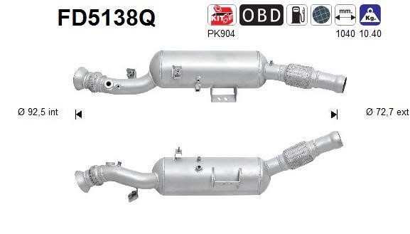 As FD5138Q Soot/Particulate Filter, exhaust system FD5138Q