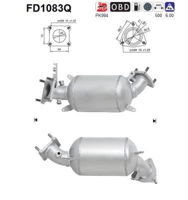 As FD1083Q Soot/Particulate Filter, exhaust system FD1083Q
