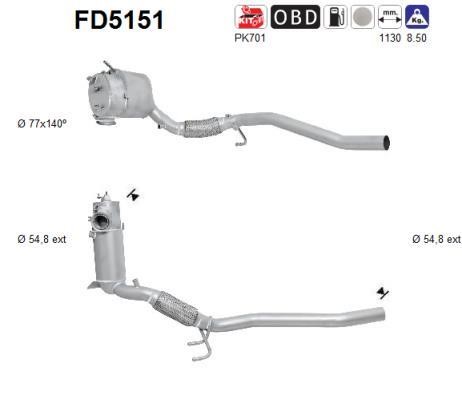 As FD5151 Soot/Particulate Filter, exhaust system FD5151