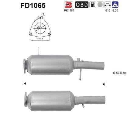 As FD1065 Soot/Particulate Filter, exhaust system FD1065