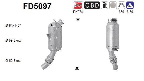 As FD5097 Soot/Particulate Filter, exhaust system FD5097