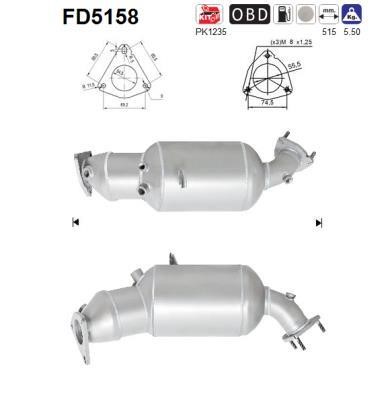 As FD5158 Soot/Particulate Filter, exhaust system FD5158