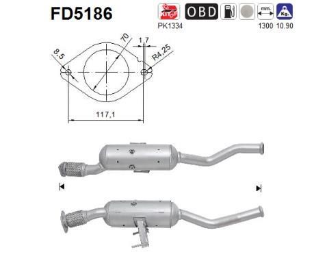 As FD5186 Soot/Particulate Filter, exhaust system FD5186