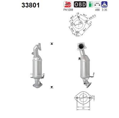 Catalytic exhaust system Audi A3: 33801 As Catalytic Converter