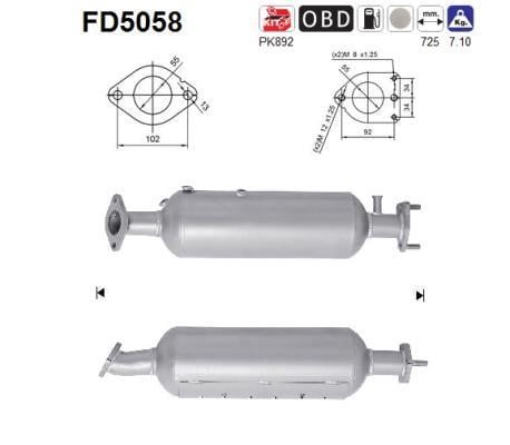 As FD5058 Diesel particulate filter DPF FD5058