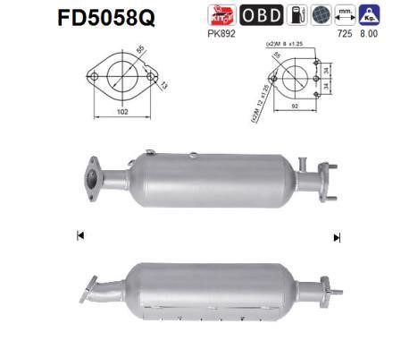 As FD5058Q Diesel particulate filter DPF FD5058Q