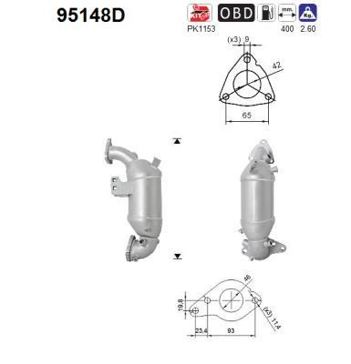 Catalytic exhaust system Toyota Auris: 95148D As Catalytic Converter