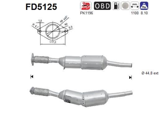 As FD5125 Soot/Particulate Filter, exhaust system FD5125
