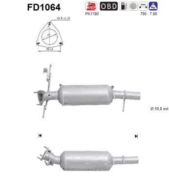 As FD1064 Soot/Particulate Filter, exhaust system FD1064