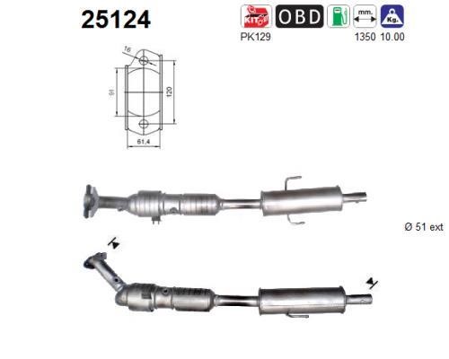 Cat converter Mazda 6: 25124 As Catalytic Converter