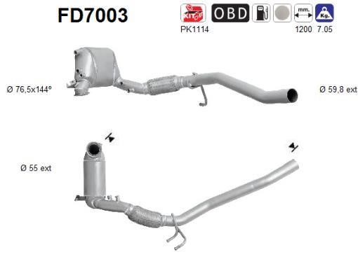 As FD7003 Diesel particulate filter DPF FD7003