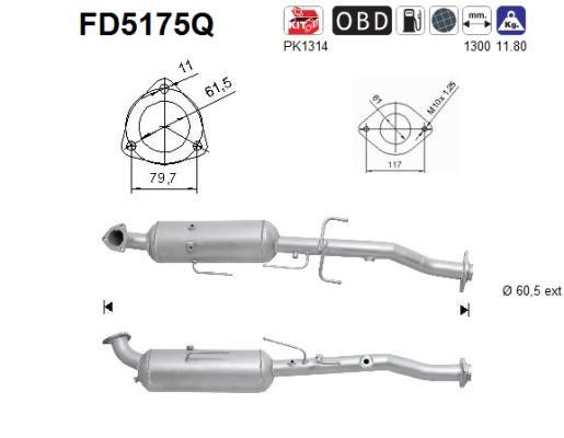 As FD5175Q Soot/Particulate Filter, exhaust system FD5175Q
