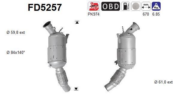 As FD5257 Soot/Particulate Filter, exhaust system FD5257