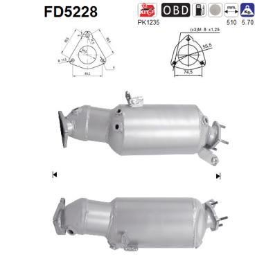 As FD5228 Soot/Particulate Filter, exhaust system FD5228