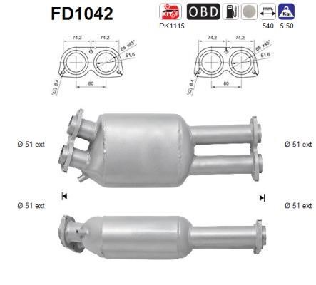 As FD1042 Soot/Particulate Filter, exhaust system FD1042