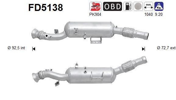 As FD5138 Soot/Particulate Filter, exhaust system FD5138