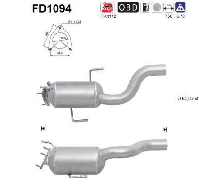 As FD1094 Soot/Particulate Filter, exhaust system FD1094