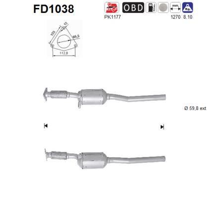 As FD1038 Soot/Particulate Filter, exhaust system FD1038