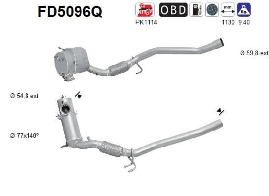 As FD5096Q Soot/Particulate Filter, exhaust system FD5096Q