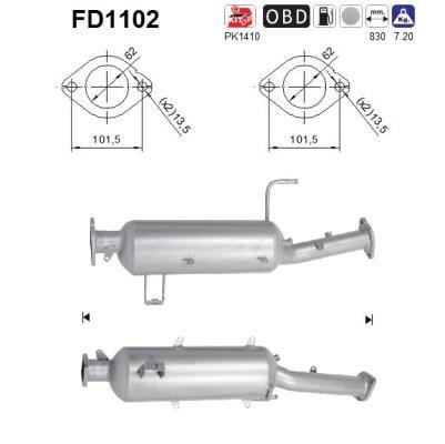 As FD1102 Soot/Particulate Filter, exhaust system FD1102