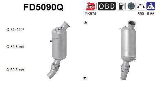 As FD5090Q Soot/Particulate Filter, exhaust system FD5090Q