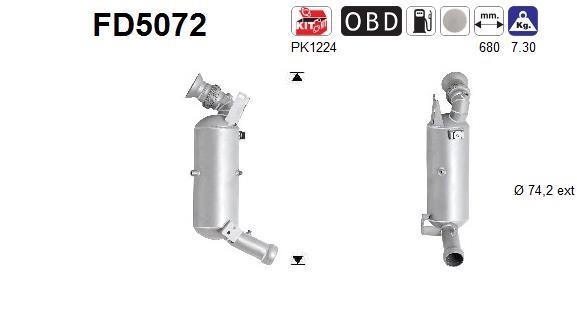 As FD5072 Soot/Particulate Filter, exhaust system FD5072