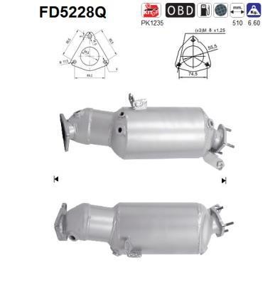 As FD5228Q Soot/Particulate Filter, exhaust system FD5228Q