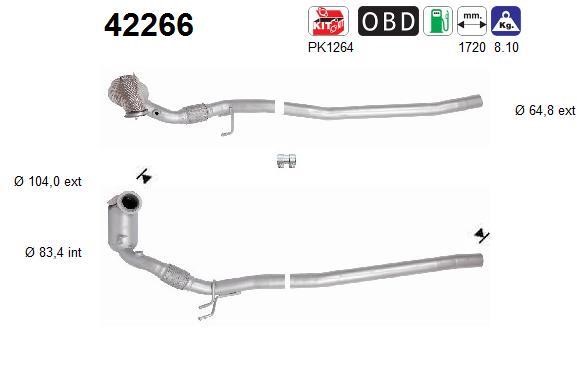 Catalytic exhaust system Skoda Superb: 42266 As Catalytic Converter