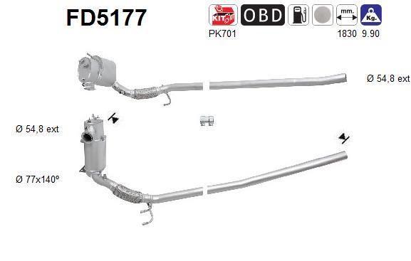 As FD5177 Soot/Particulate Filter, exhaust system FD5177