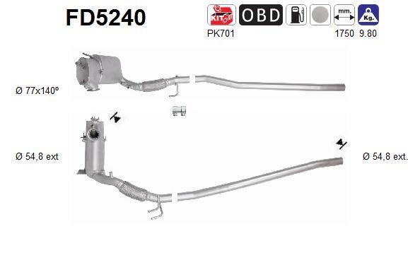 As FD5240 Soot/Particulate Filter, exhaust system FD5240