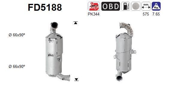 As FD5188 Soot/Particulate Filter, exhaust system FD5188