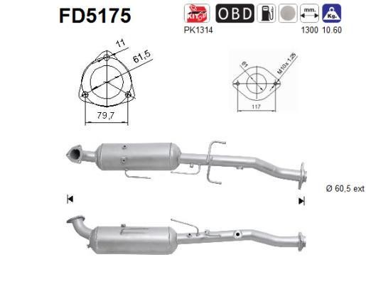 As FD5175 Soot/Particulate Filter, exhaust system FD5175