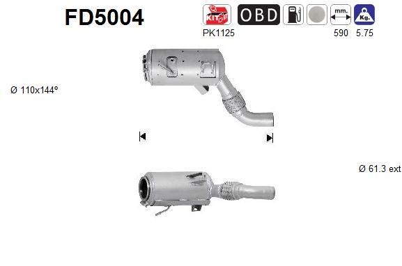 As FD5004 Diesel particulate filter DPF FD5004