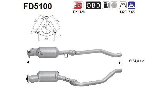 As FD5100 Soot/Particulate Filter, exhaust system FD5100
