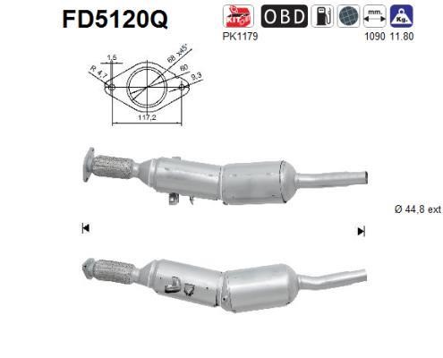 As FD5120Q Soot/Particulate Filter, exhaust system FD5120Q