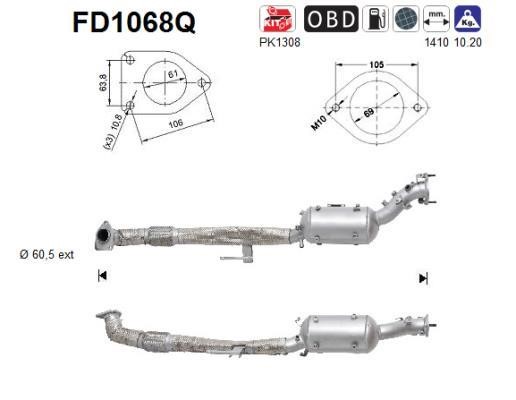 As FD1068Q Soot/Particulate Filter, exhaust system FD1068Q