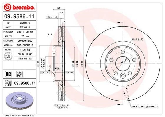 AP (Brembo) 25107 V Brake disc 25107V