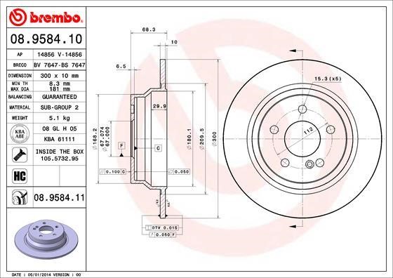 AP (Brembo) 14856 V Brake disc 14856V