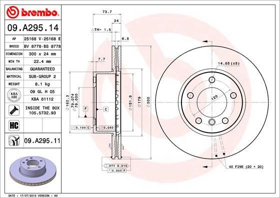 AP (Brembo) 25168 V Brake disc 25168V