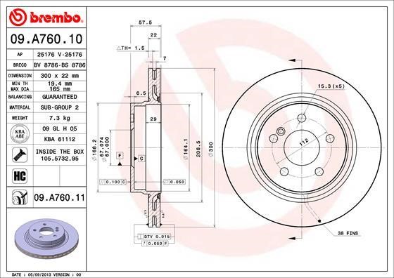 AP (Brembo) 25176 V Brake disc 25176V