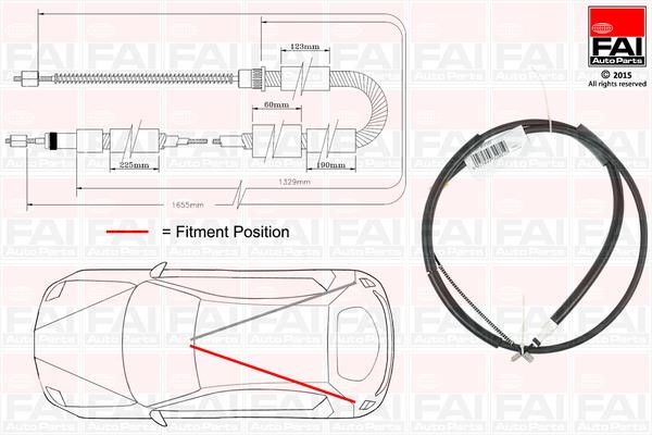 FAI FBC0111 Cable Pull, parking brake FBC0111