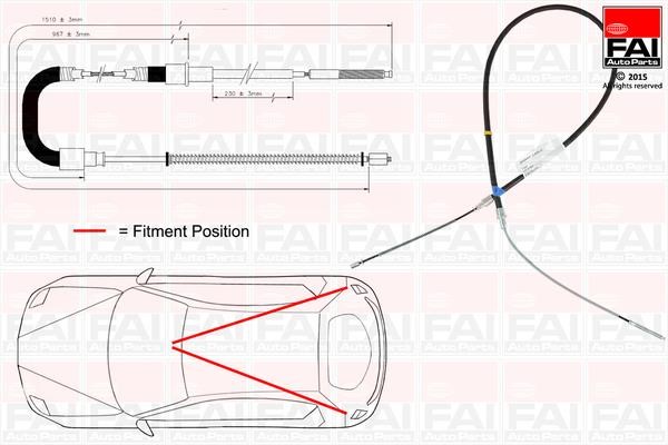 FAI FBC0155 Cable Pull, parking brake FBC0155