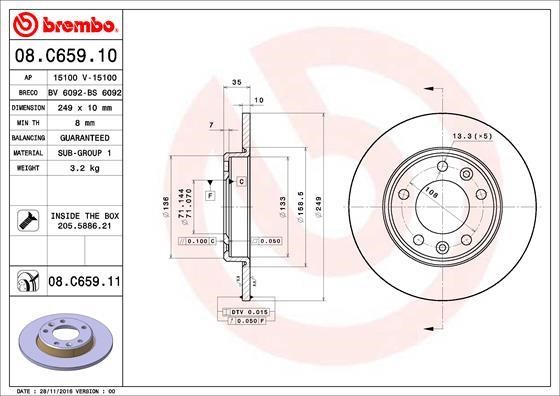 AP (Brembo) 15100V Brake disc 15100V