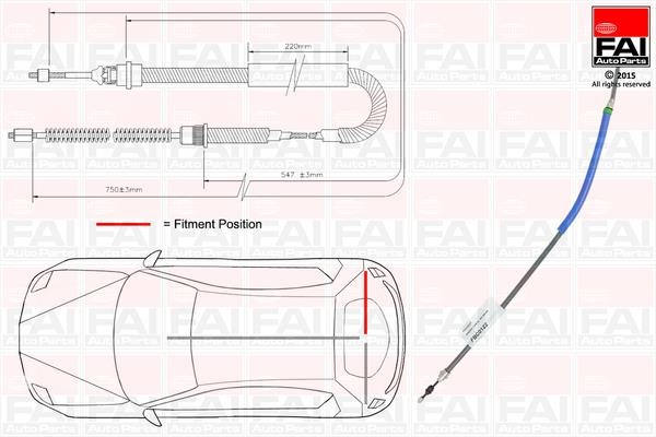 FAI FBC0122 Cable Pull, parking brake FBC0122