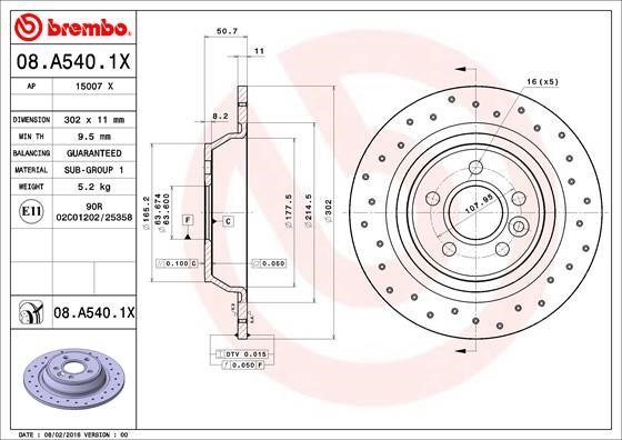 AP (Brembo) 15007 X Brake disk 15007X