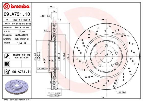 AP (Brembo) 25243 V Brake disc 25243V