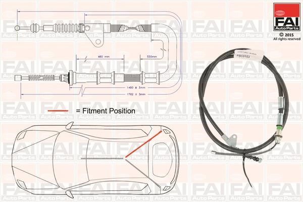 FAI FBC0153 Cable Pull, parking brake FBC0153
