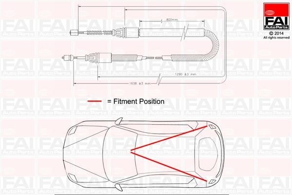 FAI FBC0117 Cable Pull, parking brake FBC0117