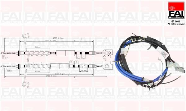 FAI FBC0068 Cable Pull, parking brake FBC0068