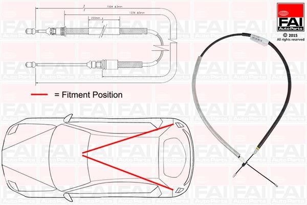 FAI FBC0115 Cable Pull, parking brake FBC0115